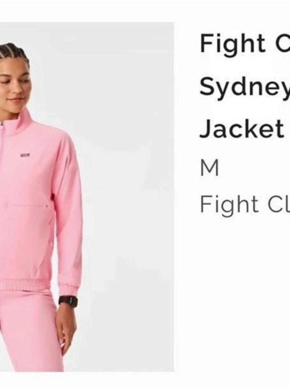 FIGS Sydney Scrub Jacket Pink Size Medium